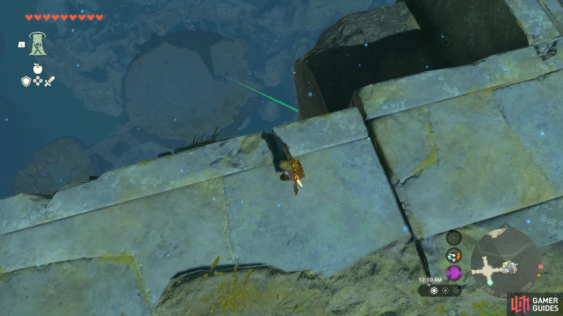The crystal will be on this island below the shrine.