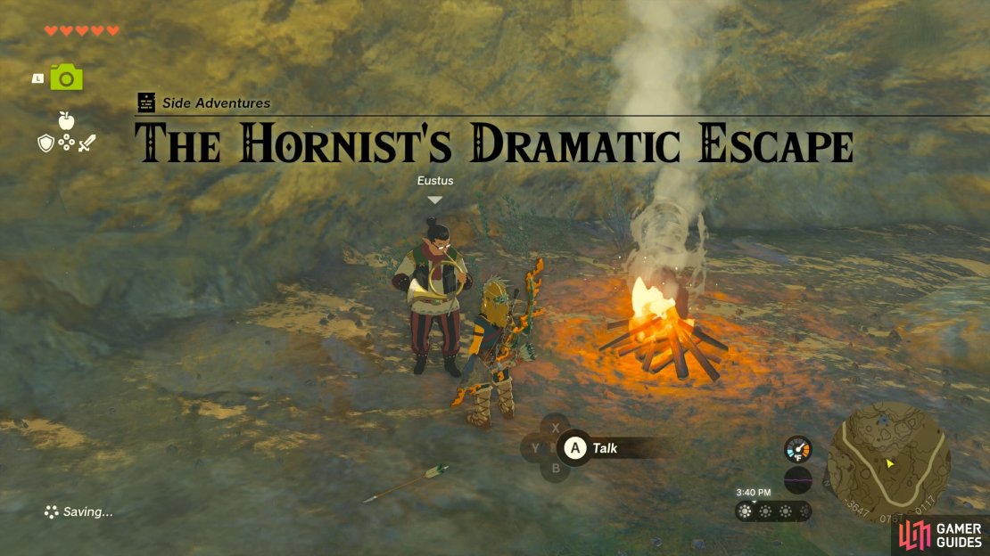 Starting The Hornist&rsquo;s Dramatic Escape in The Legend of Zelda: Tears of The Kingdom.