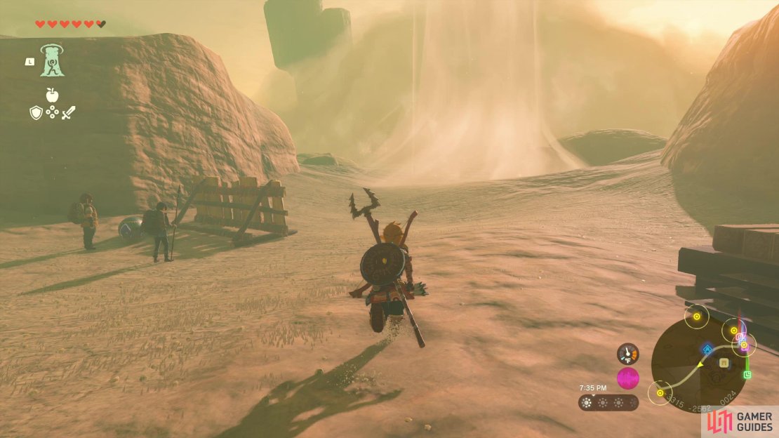Head into the sandstorm that surrounds the Desert Rift,