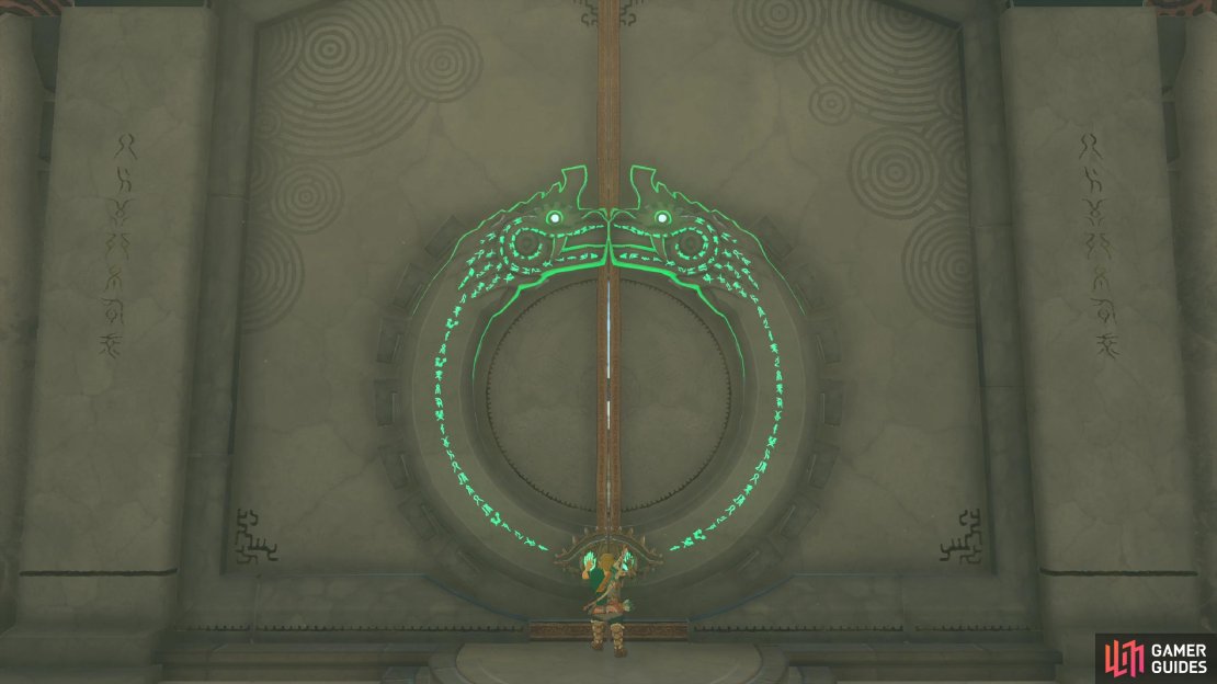 Complete four shrines to gain enough power to open a door at the northern end of the Temple of Time, beyond which you&rsquo;ll be able to leap down to Hyrule Kingdom.