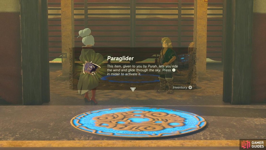 You&rsquo;ll get the Paraglider from Purah at Lookout Landing after you check out Hyrule Castle.