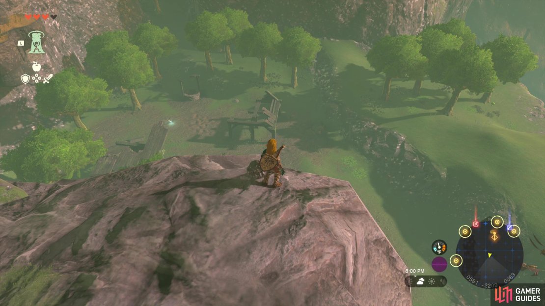 Ascend out of the well and head south from the tower to find some cliffs,