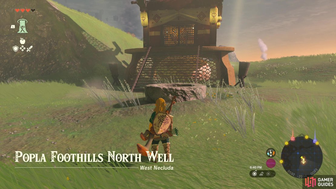 Climb down a well north of the tower,