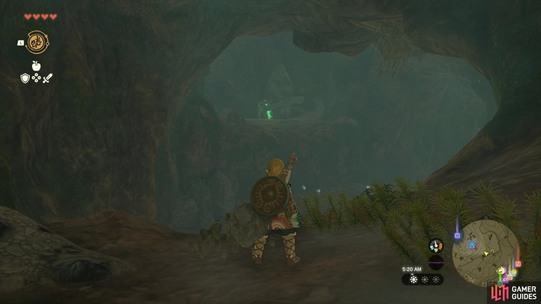Descend into the cave to reach a chamber, where you&rsquo;ll find the Taki-ihaban Shrine across a chamber.