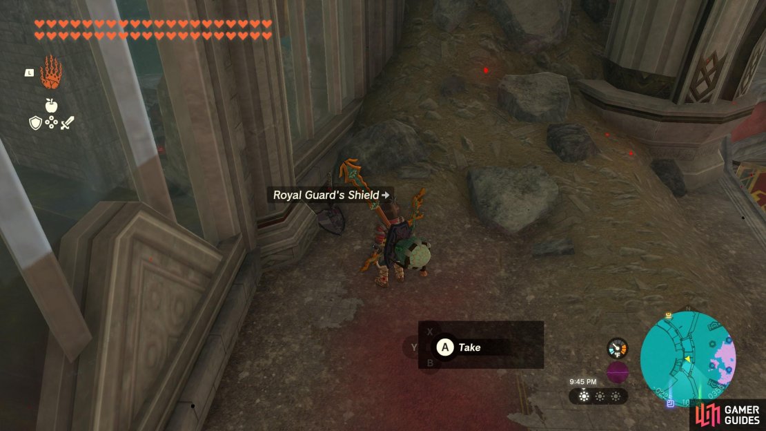The !Royal Guard&rsquo;s Shield in !Hyrule Castle