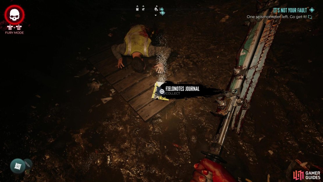 Grab the Fieldnote Journal before entering the Main Septic Tank chamber.