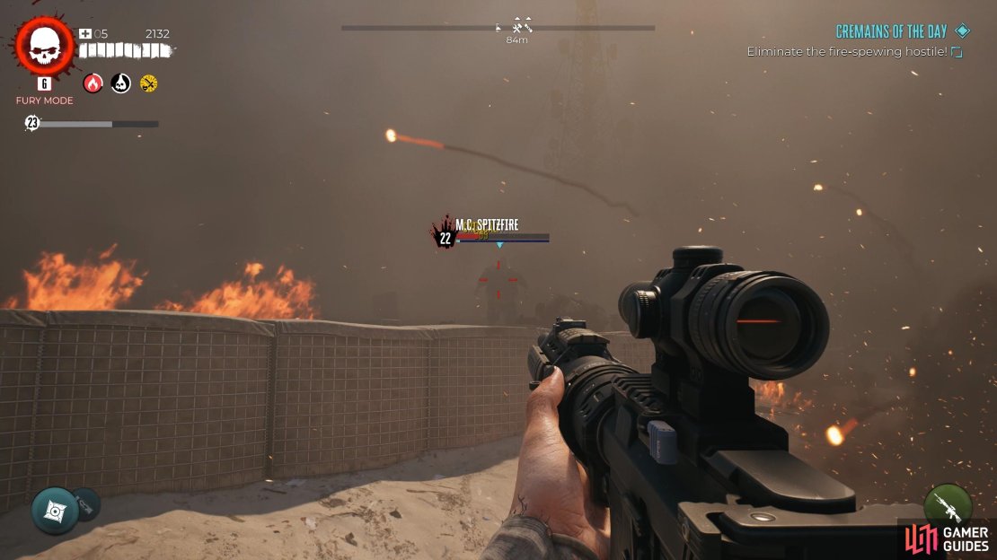 You&rsquo;ll need to be careful to avoid the ranged attacks from M.C. Spitzfire.