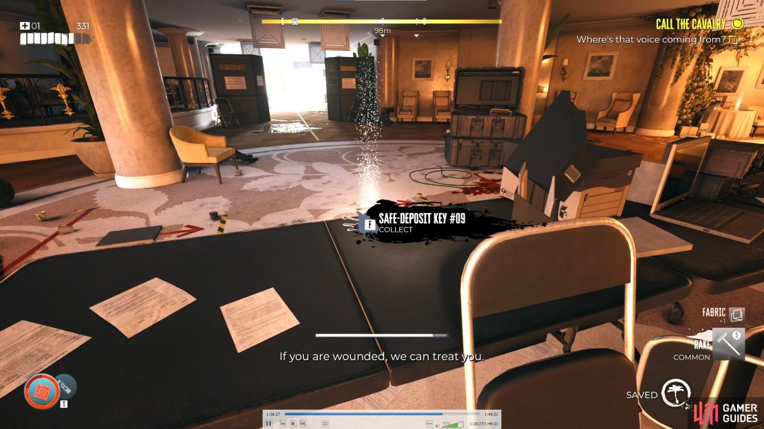 You can find the ninth key in the Hotel Halprin lobby.