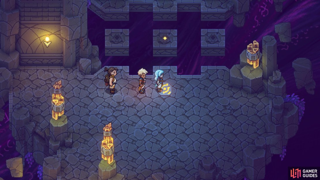The symbol tile on the ground will highlight the correct path in each section.