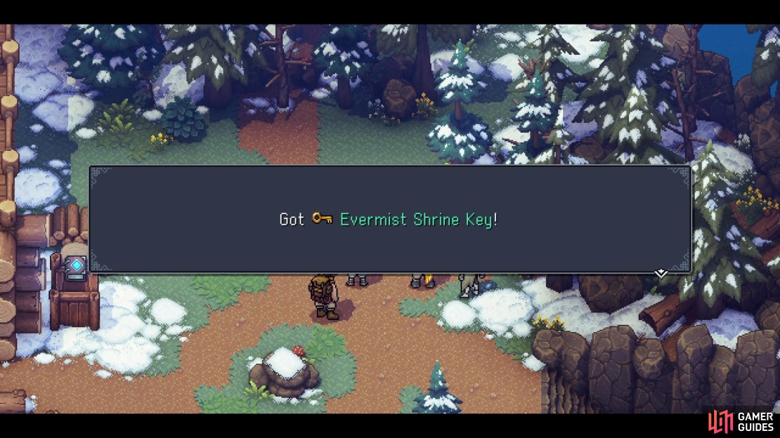 Moraine will give you the key to the shrine, during the main story.