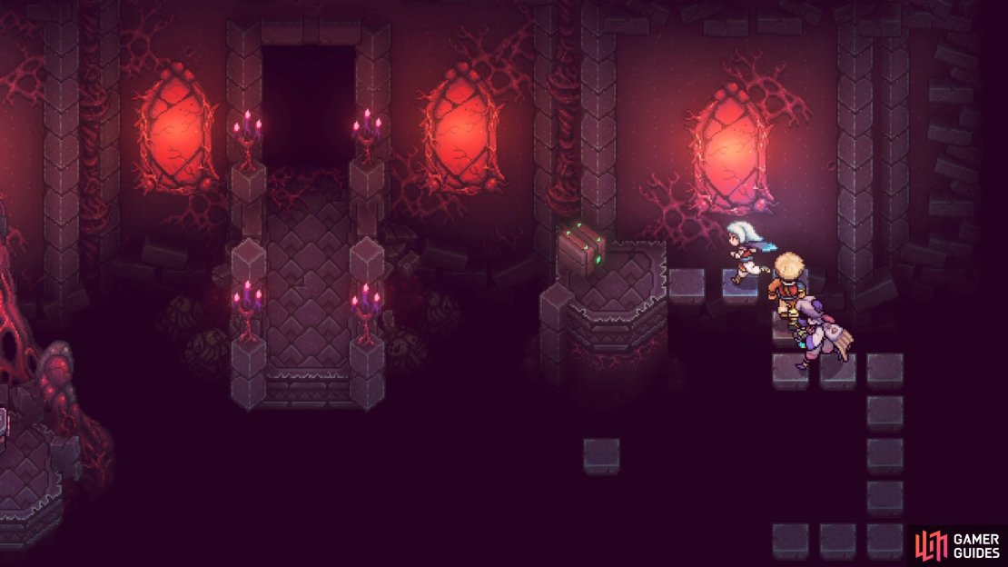 The room with all of the tile walkways will have a chest in the northeastern corner.