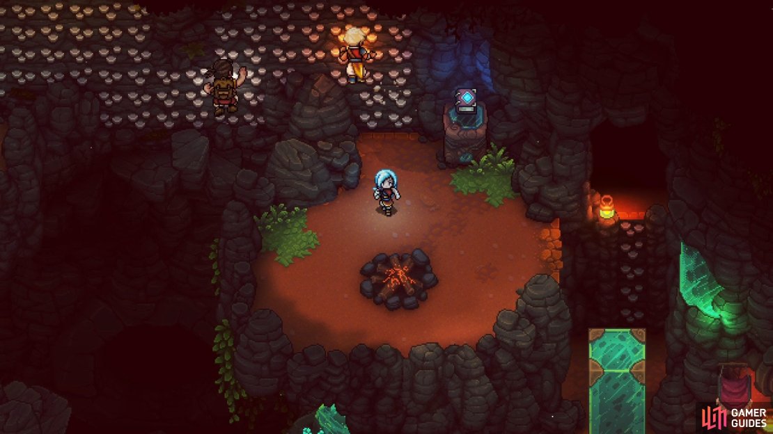 Progress through the Wind Tunnel Mines until you reach this campfire.