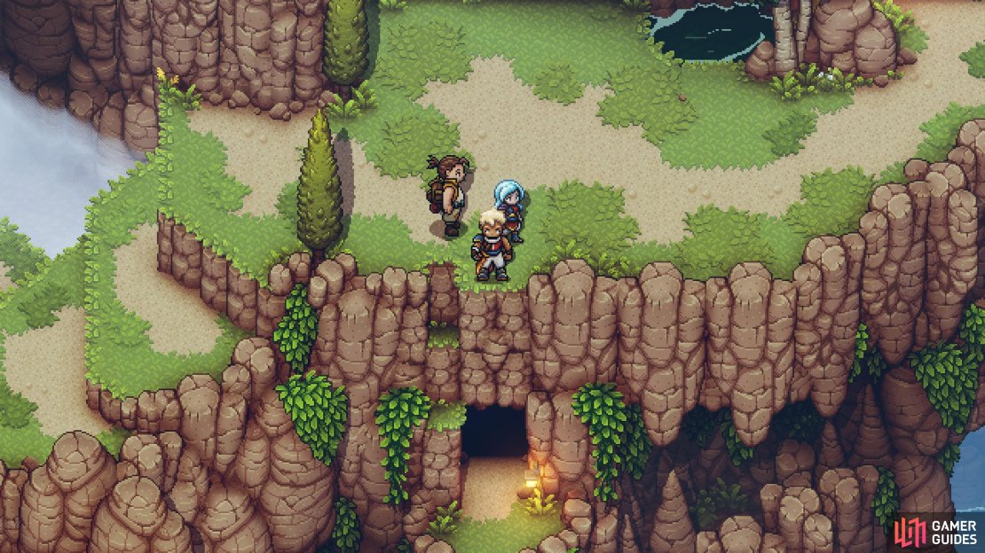 Drop down at this spot to find another cave you can enter.