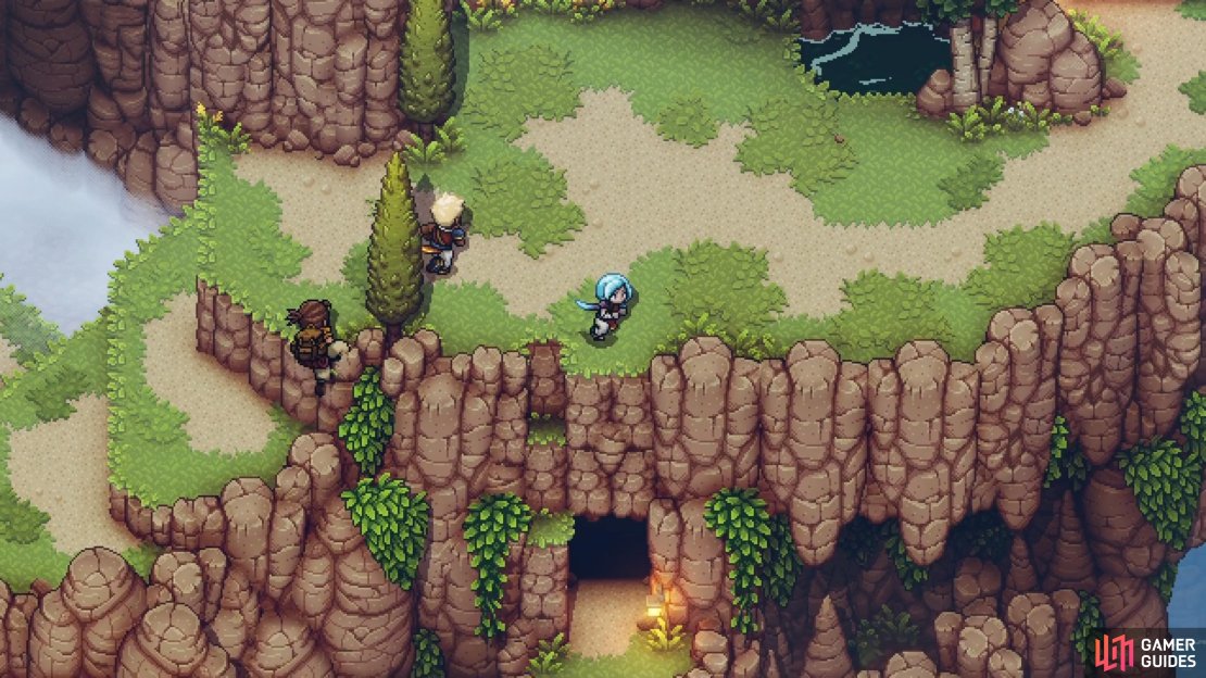 Drop down to this cave entrance from above.