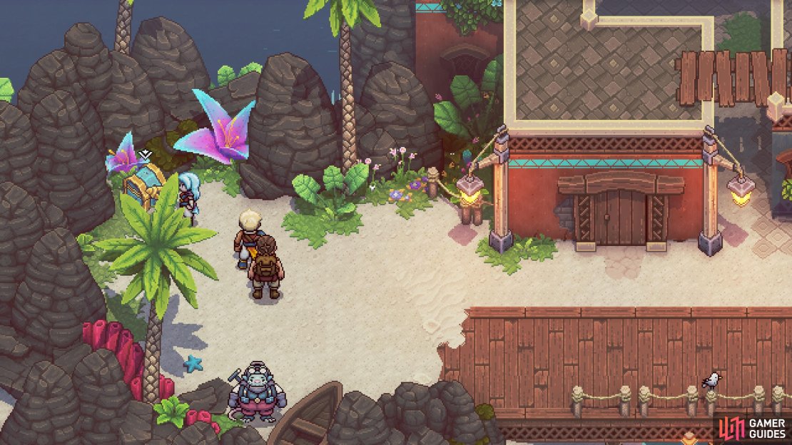 Look in this area to find a chest with a Rainbow Conch.