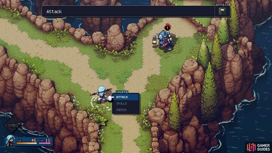 For your first battle, you can only choose the Attack command.