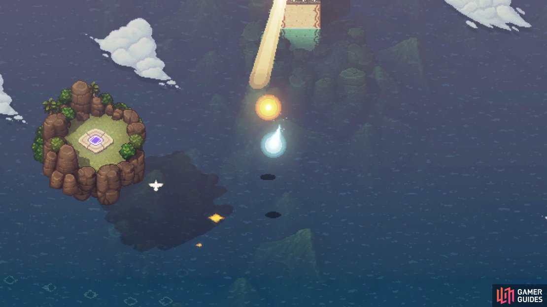 You will find this beam pedestal right next to the island where you trigger the side quest.