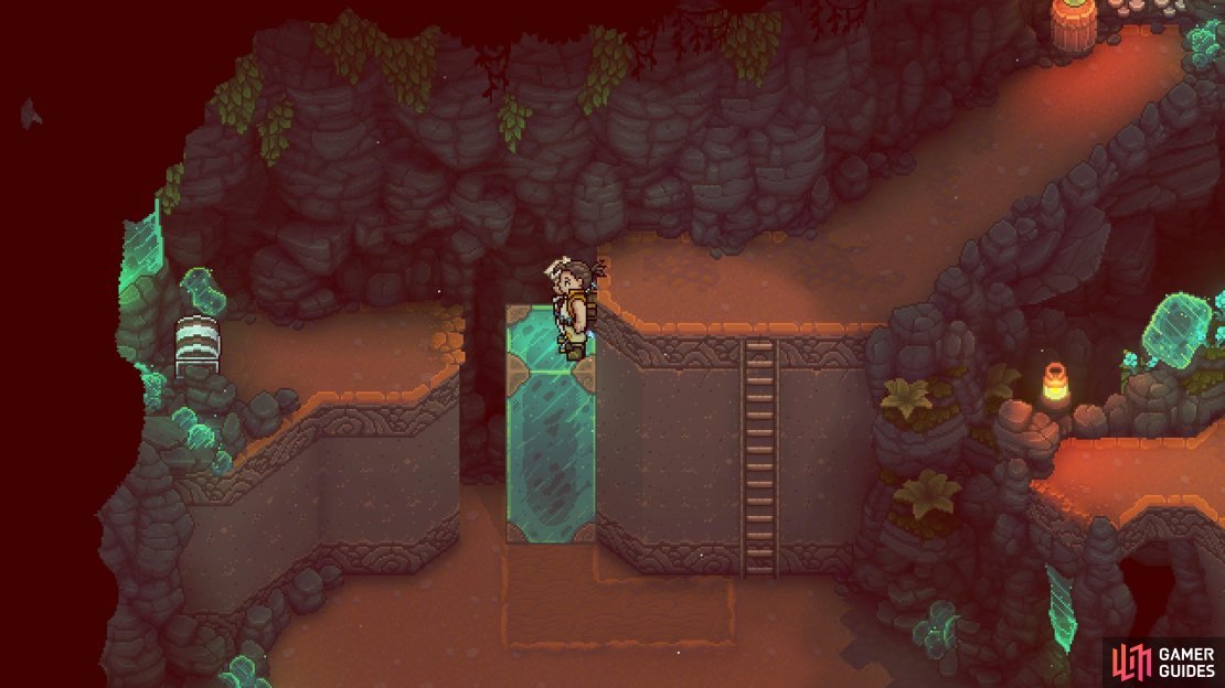 You can use this block to reach the chest with the Mines Key (Chest #7).