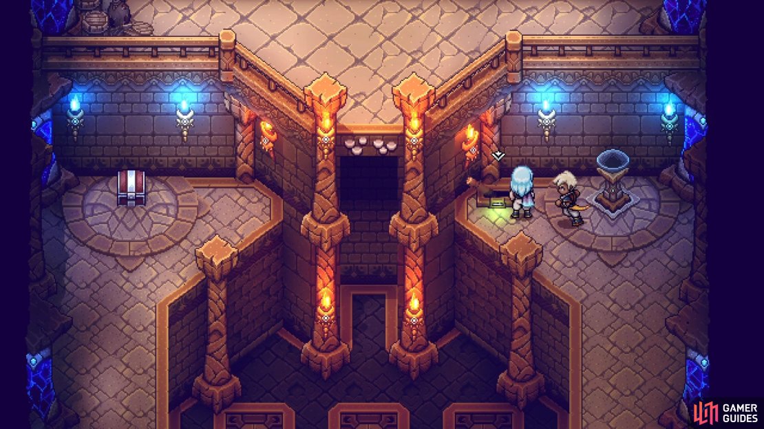 Hit the lever on the right side to make some platforms rise from the ground.