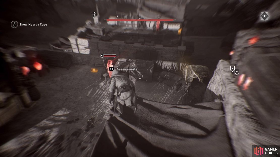 Take out any enemies that are on top of the buildings first.