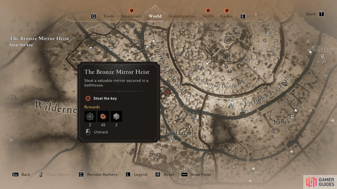 You will need to go to a southwest location on the map to find the Bronze Mirror.