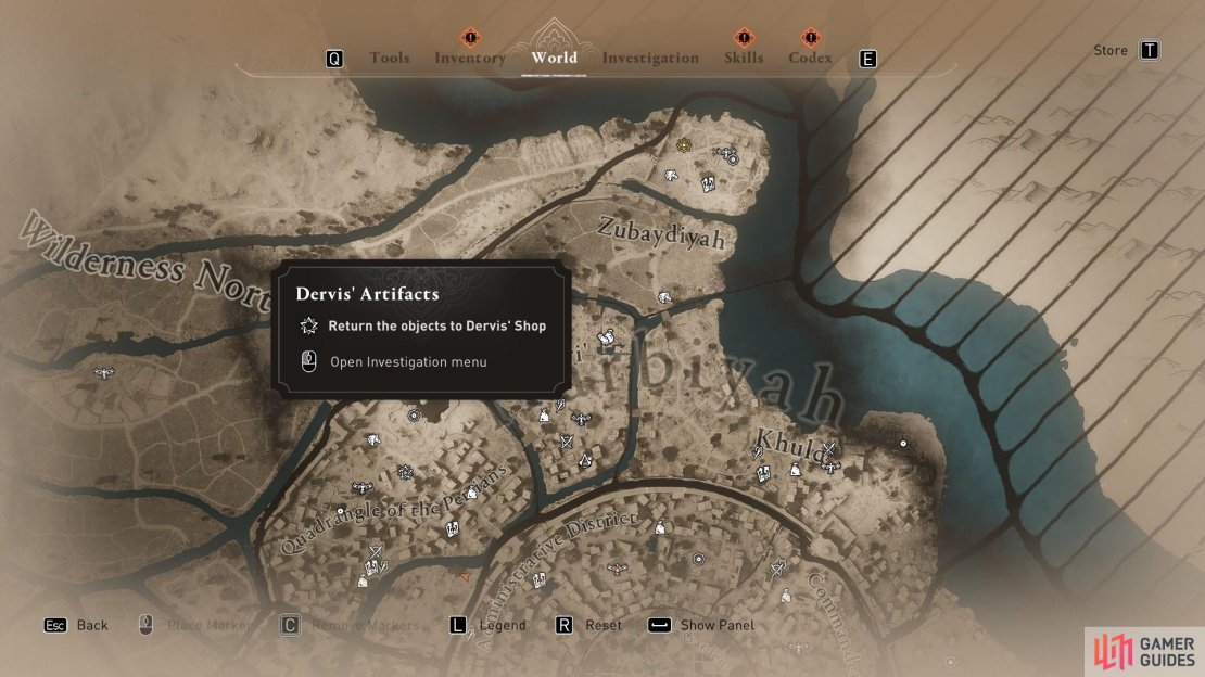 You will find Dervis near the Dye Factory.