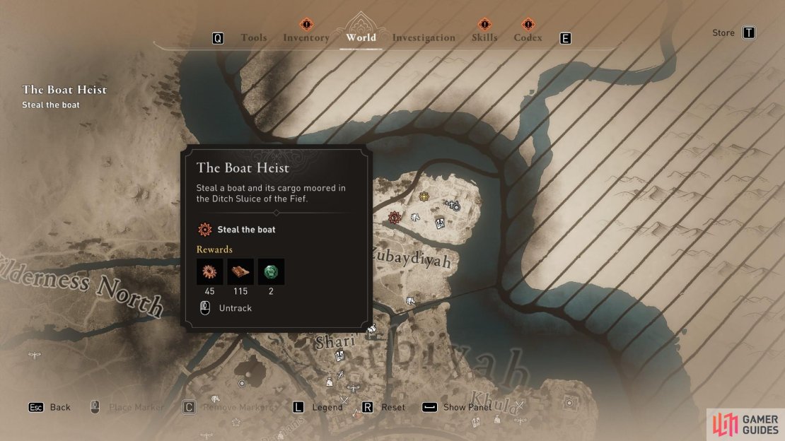 The Boat Heist is located at the Ditch Sluice of the Fief.