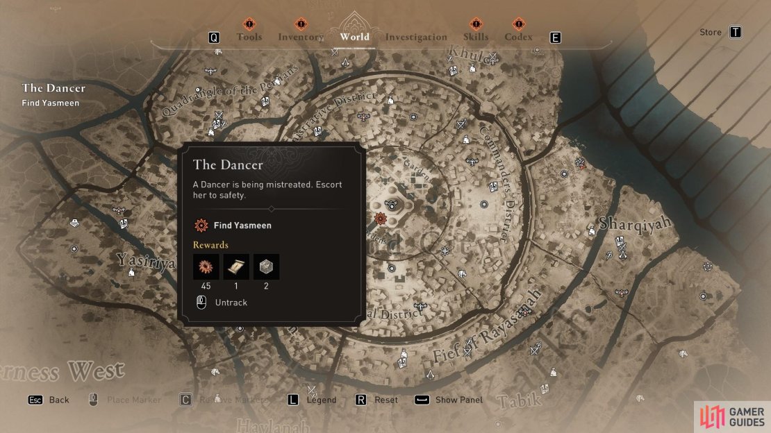 You will need to return to the Palace of the Green Dome for The Dancer contract.