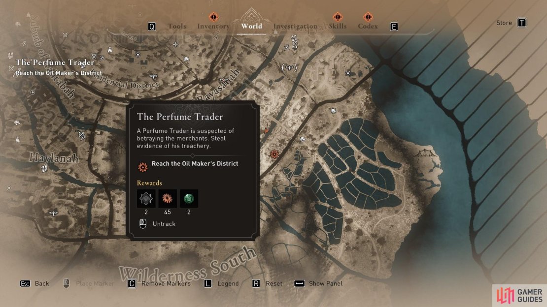 You will need to go to the Oil Maker&rsquo;s District to complete The Perfume Trader contract.