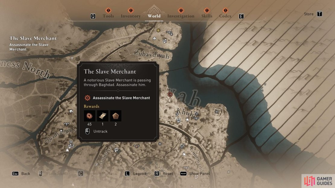 The Slave Merchant contract sends you to the Upper Harbor.