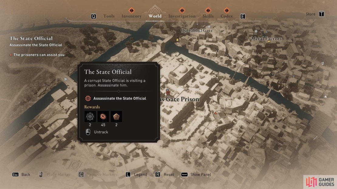 You will need to head to Damascus Gate Prison for The State Official contract.