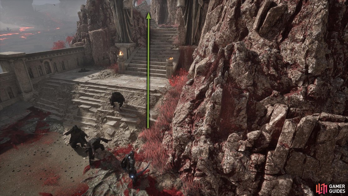 From the Rosamund Vestige, take the stairs to the top.