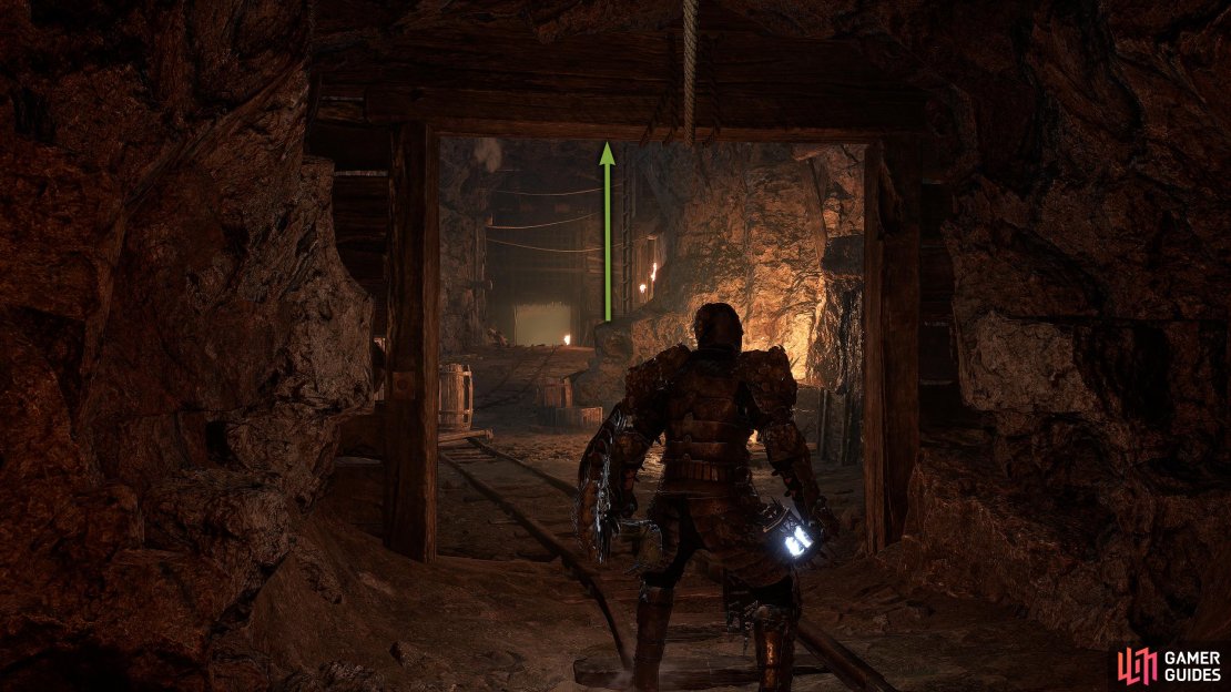 Head straight down the tunnel from the Hooded Antuli Vestige, and head up the ladder to your right.