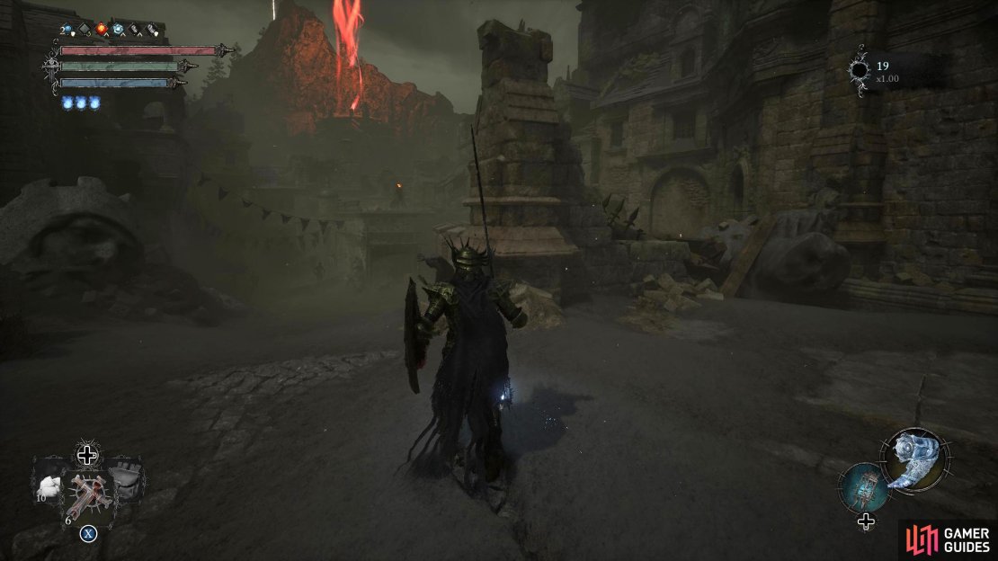 Head down the street past the Enchantress.