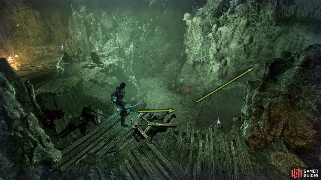 From the Blind Agatha Vestige, follow the tunnel to the area with water then enter the Umbral Realm. Drop into the new area and head right.
