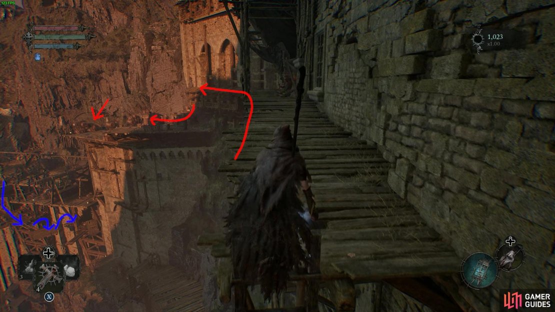 Follow the red path to make it to the Sanctuary Vestige. The blue takes you to a notable pathway which we discuss at the bottom of the Pilgrim&rsquo;s Perch Walkthrough.