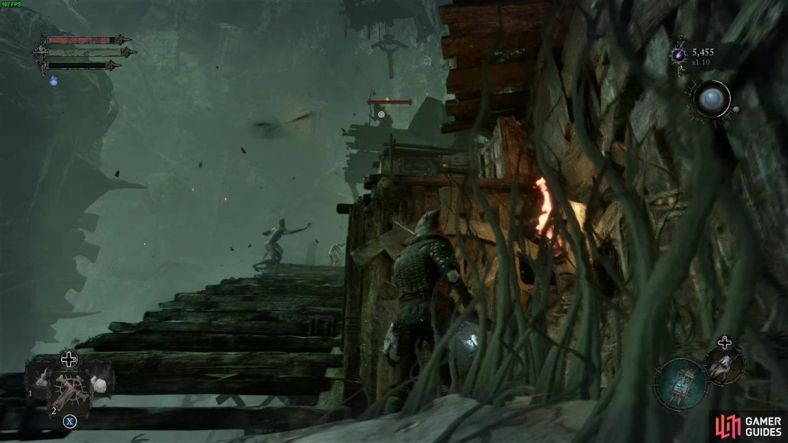 Hide behind this spot to avoid the mage and not aggro spikey, only moving when it&rsquo;s safe to do so.