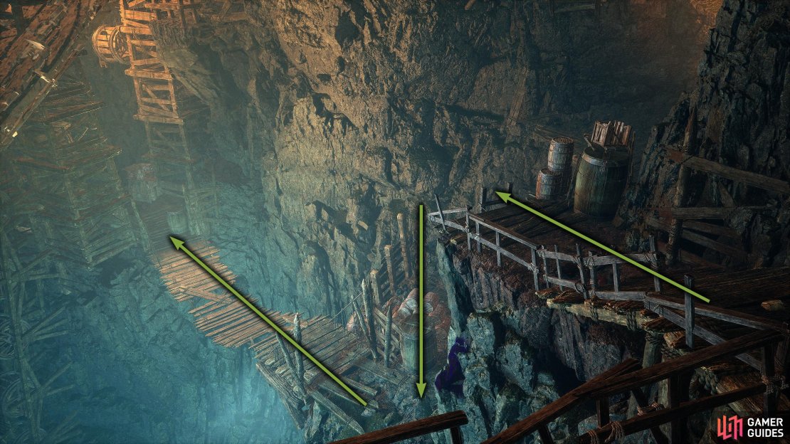 Head around the corner, kill the nearby mage, and head down the ladder.