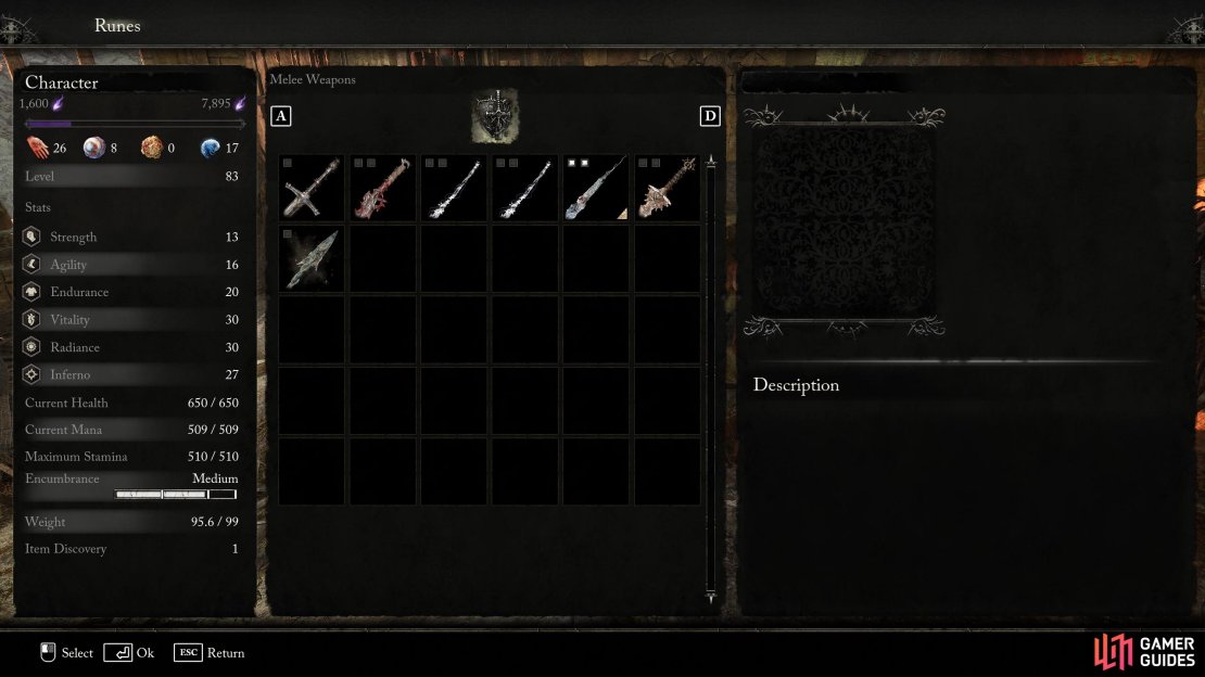 When you upgrade a weapon, they can get &ldquo;Rune Slots&rdquo; indicated by the small squares in the corner of the weapon.