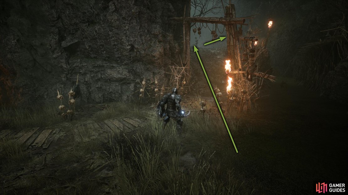 From the Valade Vestige, head straight and follow the path.