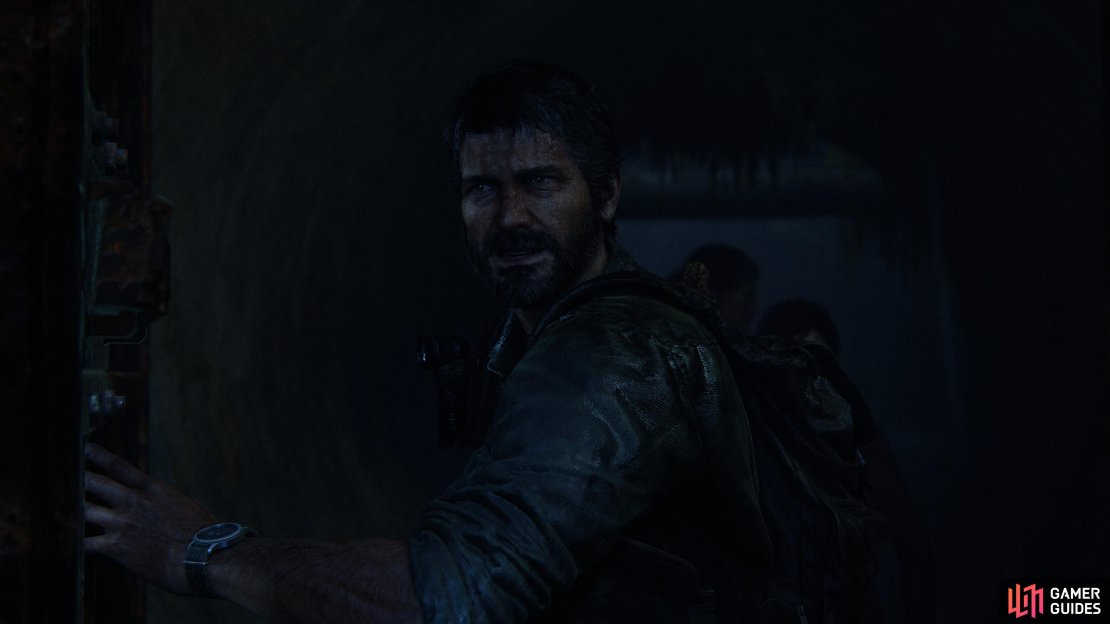 Joel enters The Goldstone Building.