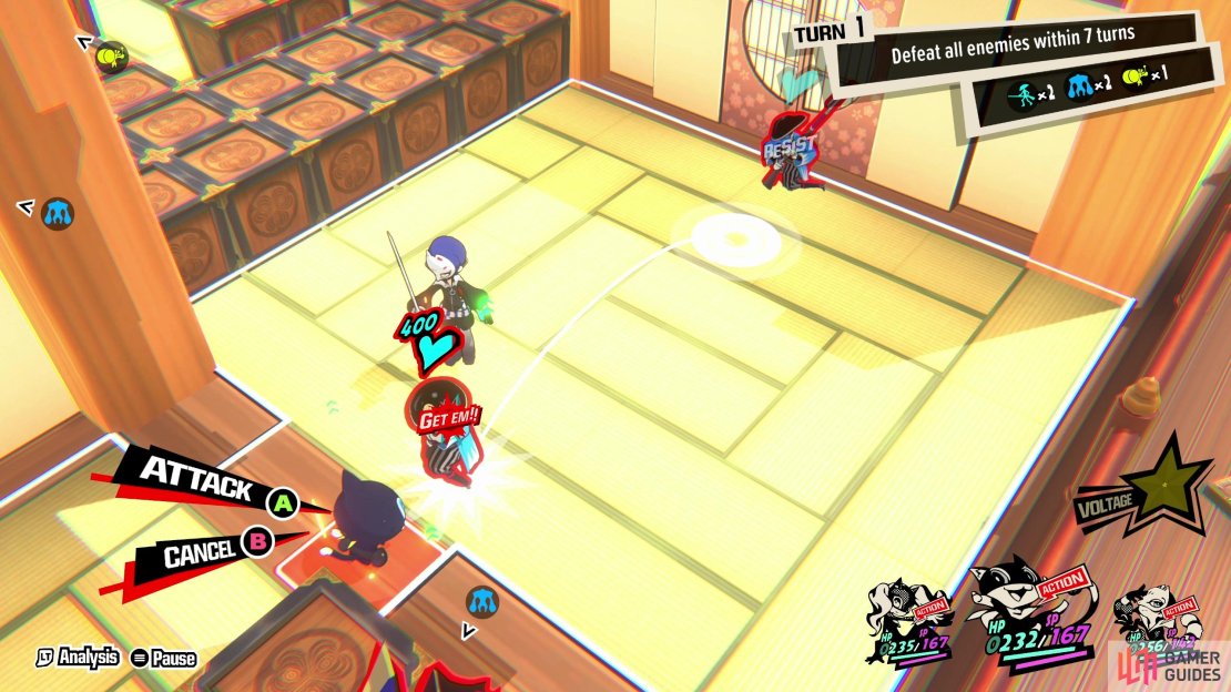 Have Ann stand on buttons to open doors and leave two enemies vulnerable, so Morgana