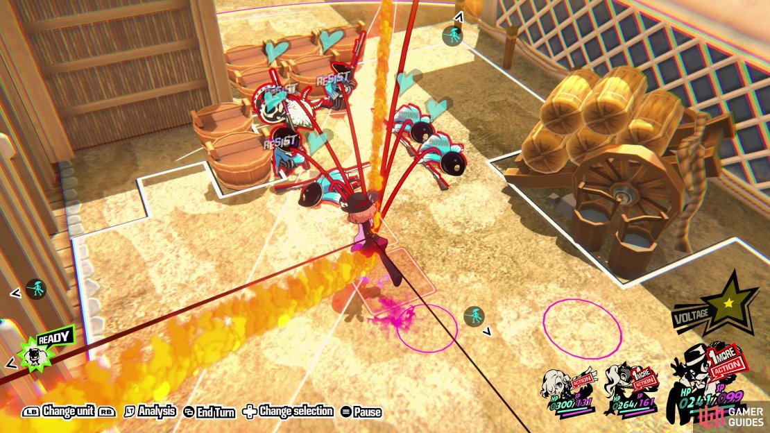 Move Haru towards the enemies clustered on the road so she&rsquo;s ready for a Follow-Up attack,