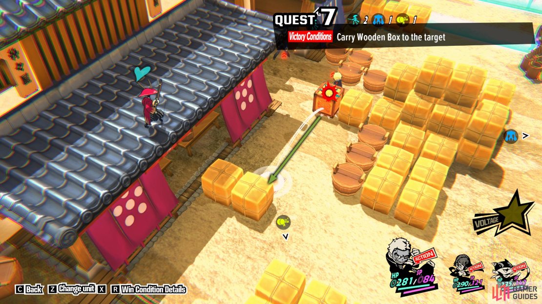 Hit the box as far down as you can with Ryuji.