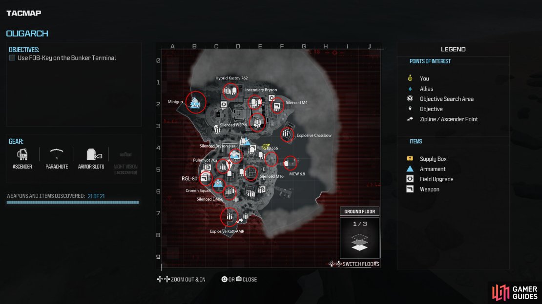 You&rsquo;ll want to uncover the map fully before searching for these weapons.