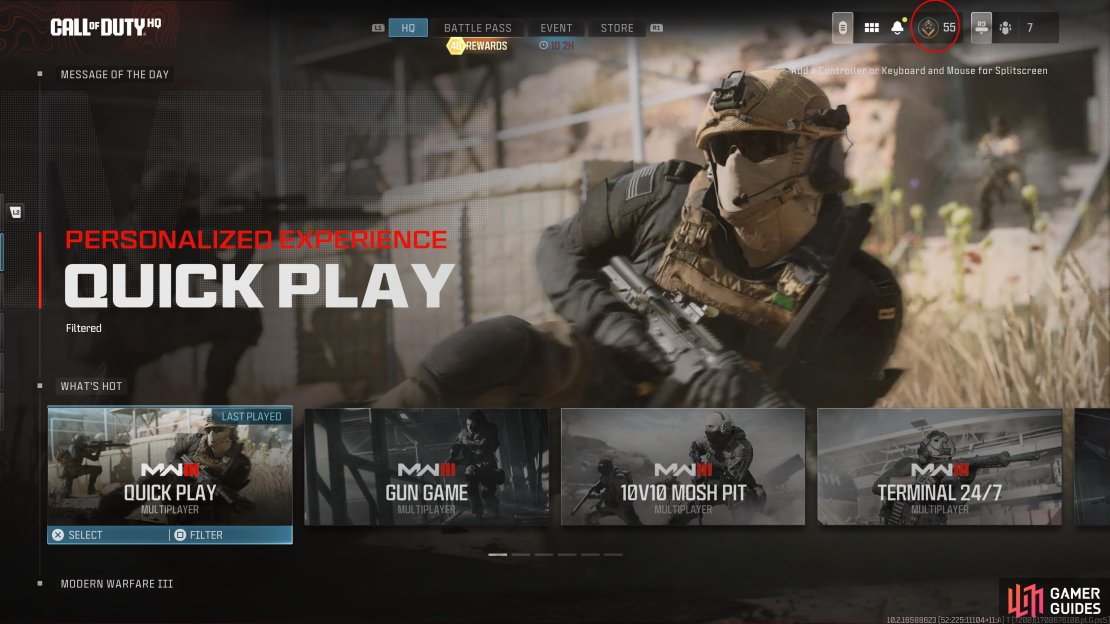 You&rsquo;ll find your level in the top right of the screen.