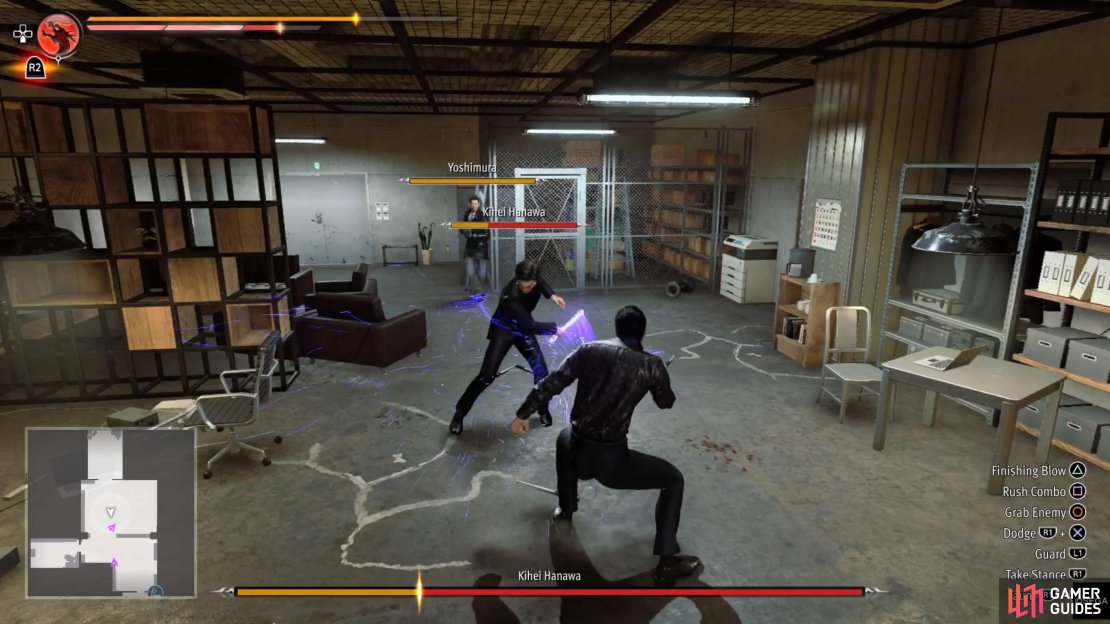 He will use his baton to try and melee you.
