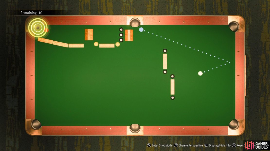 Bank the shot to make the cue ball hit right before the side pocket.