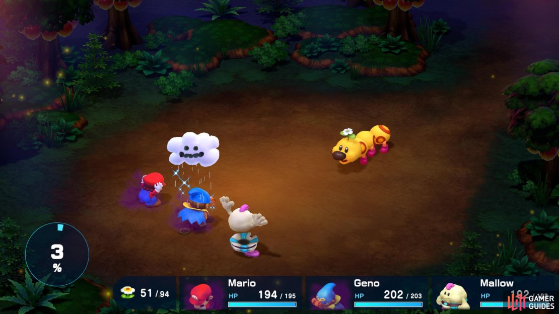 Mallow&rsquo;s HP Rain can be a useful support ability in big fights!