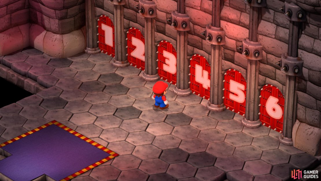 In Bowser&rsquo;s Keep, there are six doors, all with puzzles, battles, or platforming. Four of these doors reward you with a weapon.
